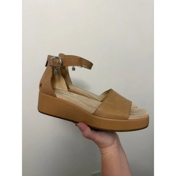 Lucky Brand Bandia Leather Platform Wedge Sandals – Women's Size 10 - Picture 6 of 9